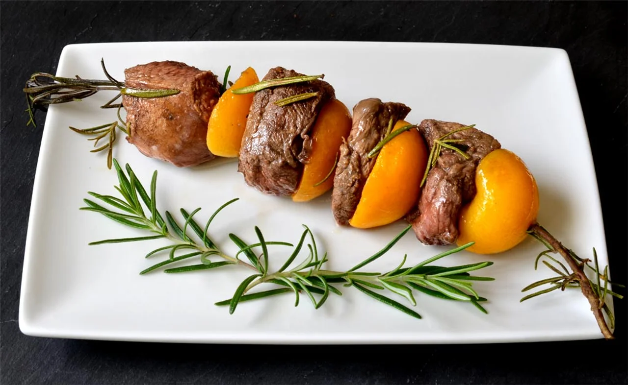 Brocheta de Pato y Albaricoques