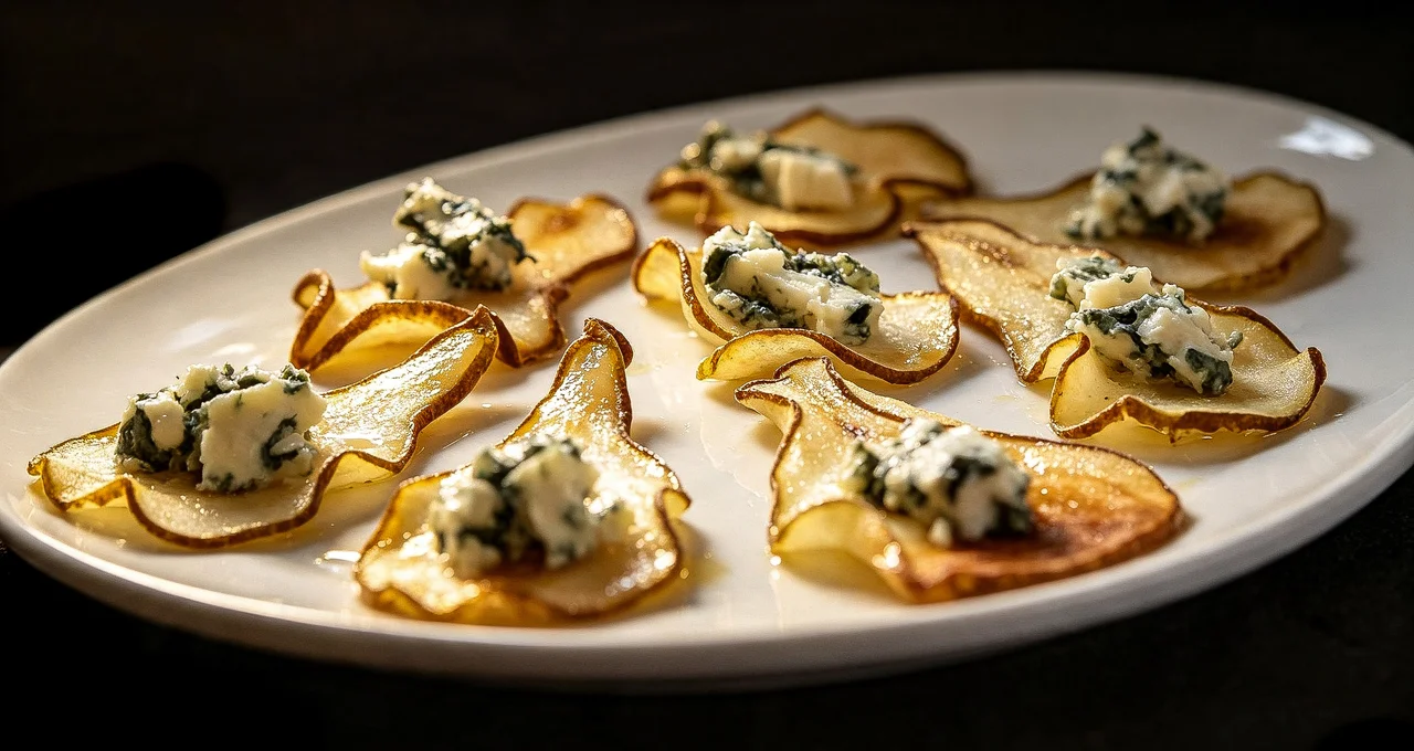 Chips de Peras al Roquefort