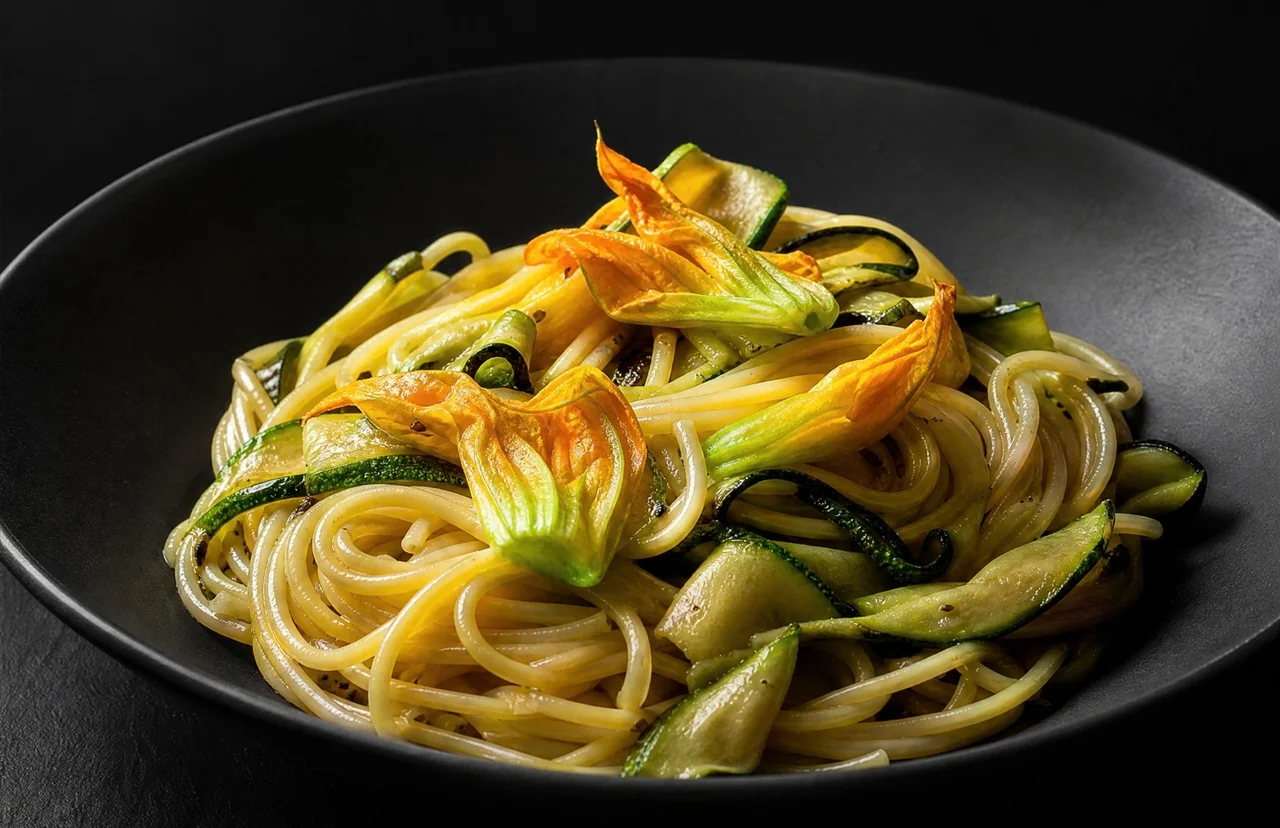 Espaghettis con Flor de Calabacín