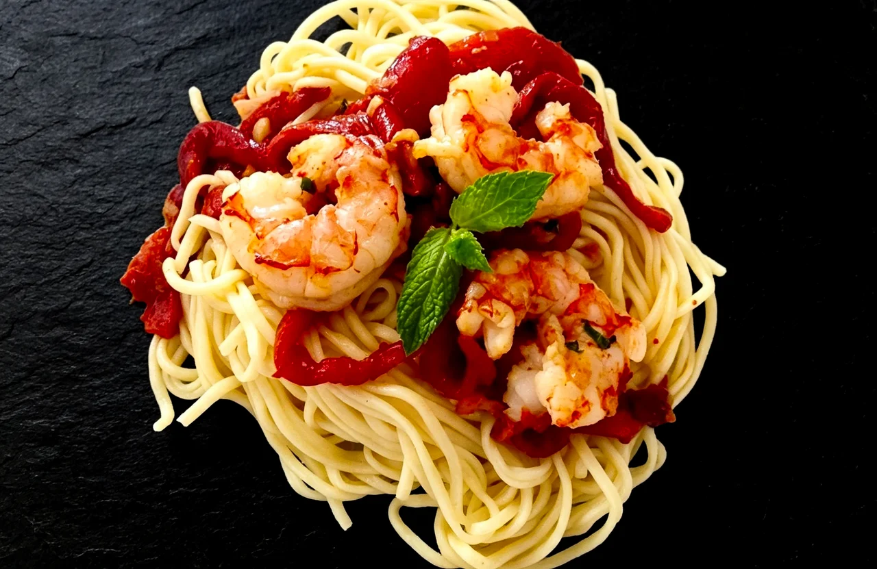 Espaguetis con Langostinos