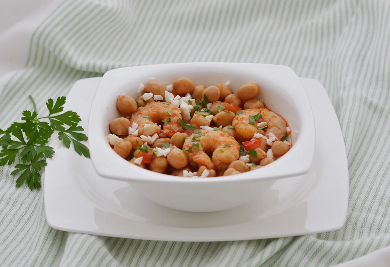 Potaje de Garbanzos y Langostinos
