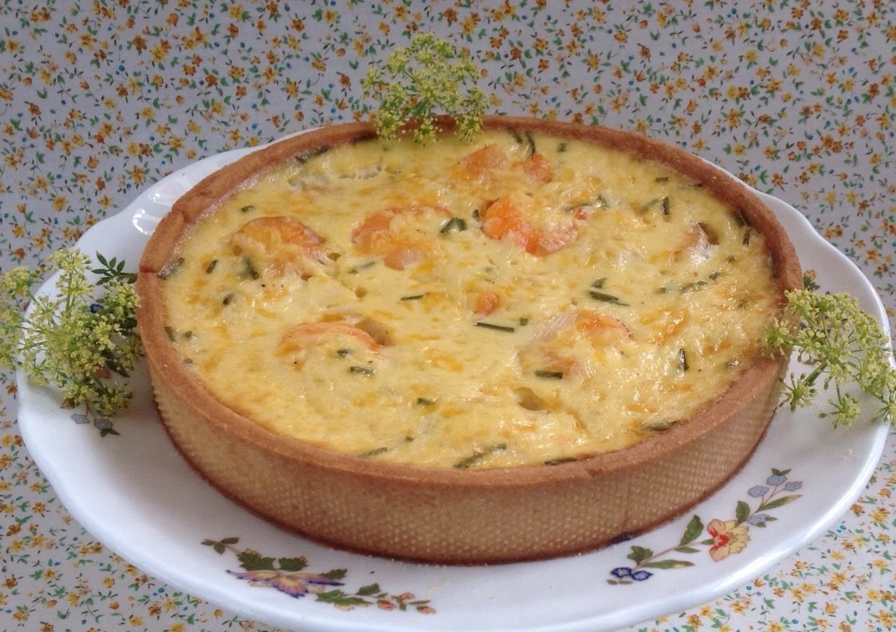 Tarta de Langostinos y Crema Fresca