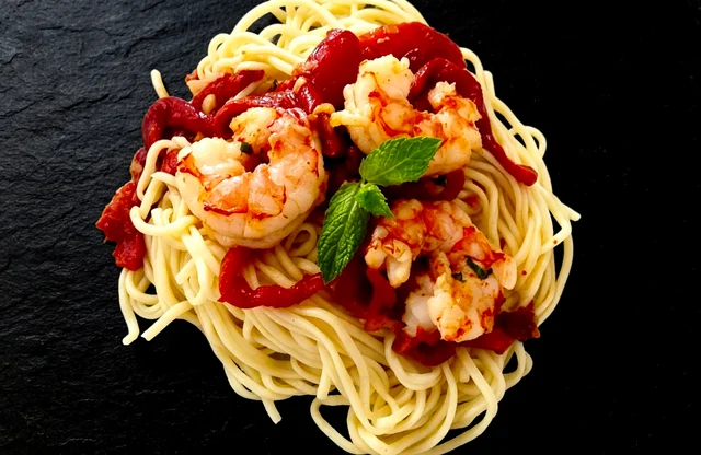 Espaguetis con Langostinos