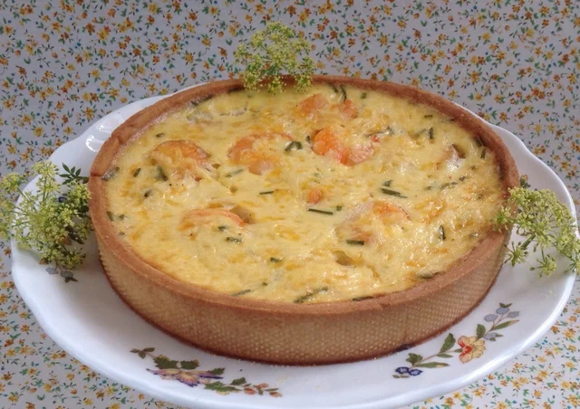 Tarta de Langostinos y Crema Fresca