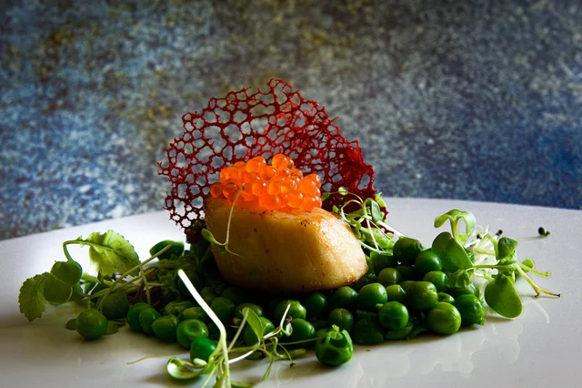 Vieiras con Caviar de Trucha