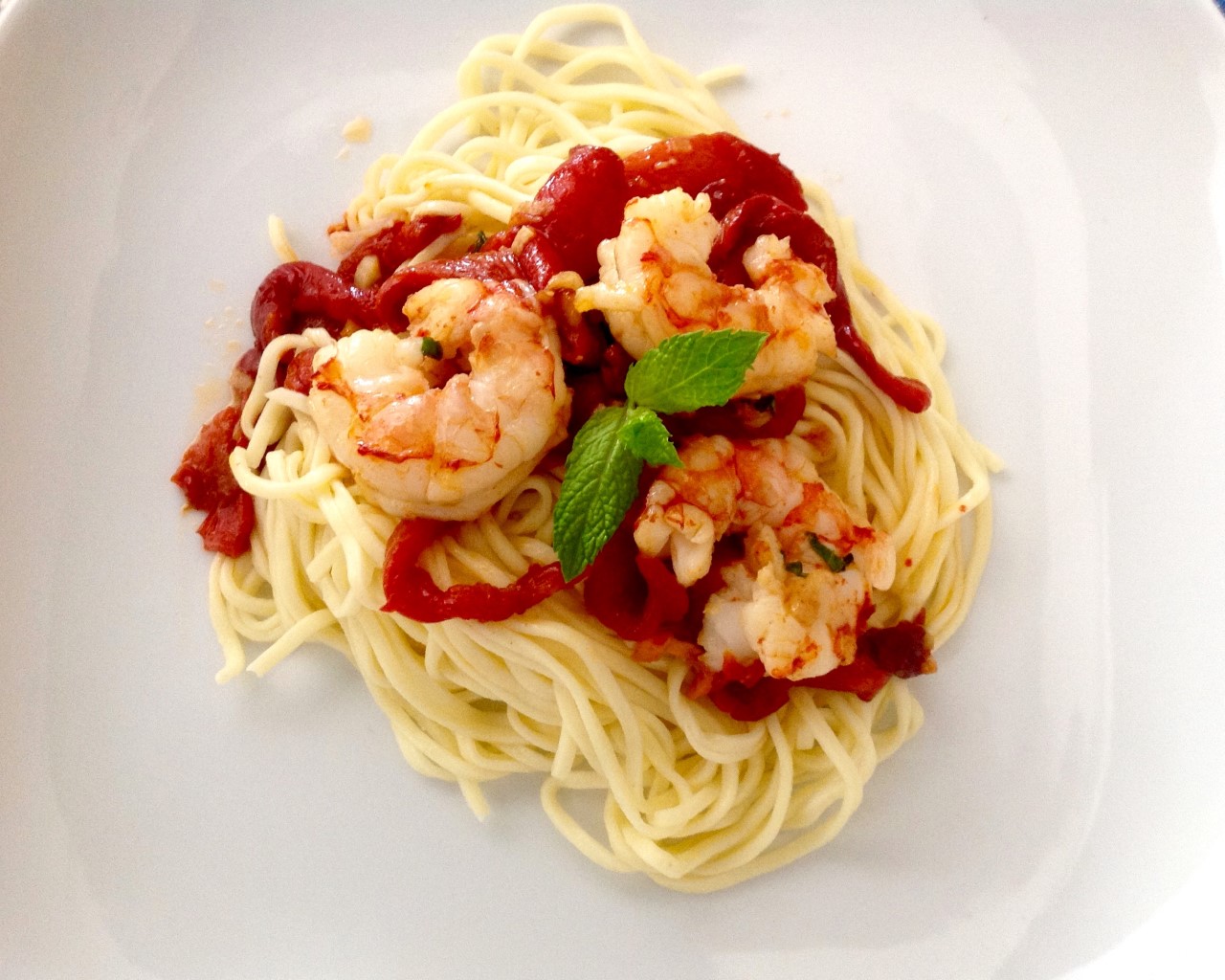 Espaguetis con Langostinos